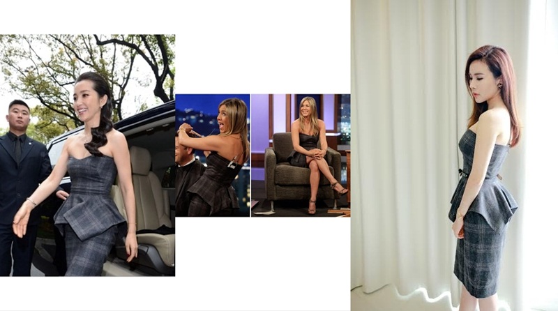 Cuộc đối mặt giữa cô cùng hai người đẹp Jenifer Aniston và Lý Băng Băng thật sự đẹp mắt và ấn tượng trong thiết kế của thương hiệu Gucci.