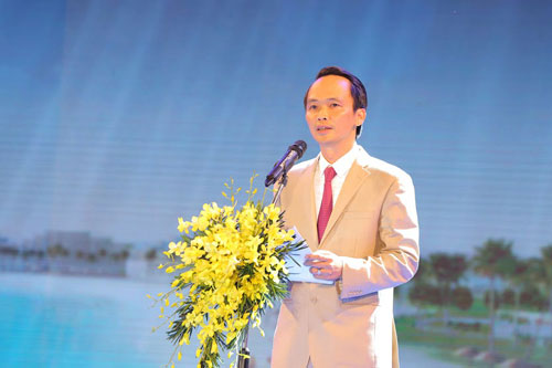 Ông Trịnh Văn Quyết – Chủ tịch HĐQT Tập đoàn FLC phát biểu tuyên bố khánh thành Quần thể Du lịch nghỉ dưỡng sinh thái FLC Quy Nhơn
