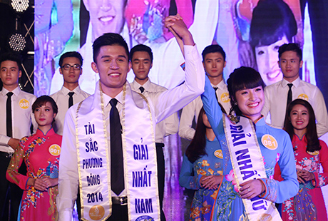 Hoàng Đức Tuấn và Vũ Thị Thanh Mai đăng quang cuộc thi Tài sắc Phương Đông 2014