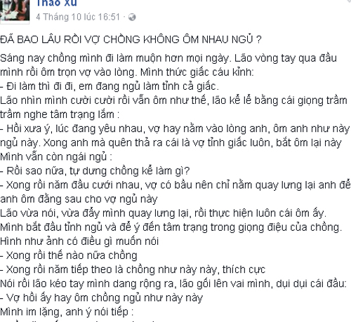 'Đã bao lâu rồi vợ chồng không ôm nhau ngủ'