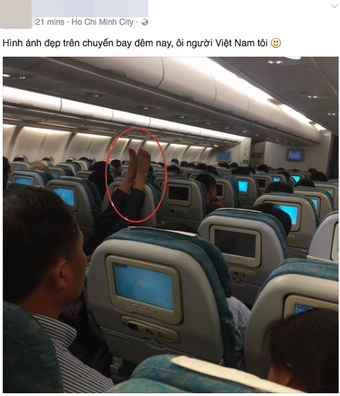 Hành động xấu xí của người đàn ông trên chuyến bay VNA gây tranh cãi