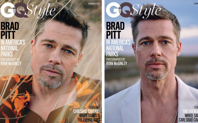 Tài tử Brad Pitt già nua trên bìa tạp chí